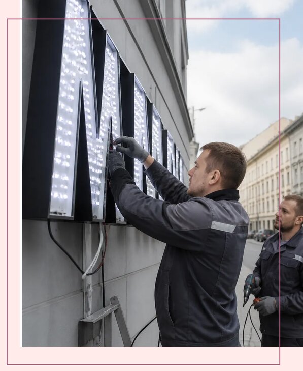 Изготовление и монтаж светодиодных LED вывесок в Люберцах