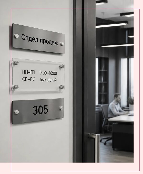 Офисные таблички на дверь в Люберцах по цене от 5155 р. | Аванза-Люб