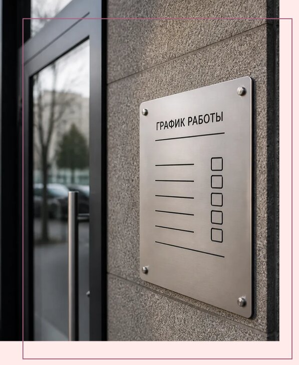 Табличка часы работы в Люберцах по цене от 3051 р. | Аванза-Люб